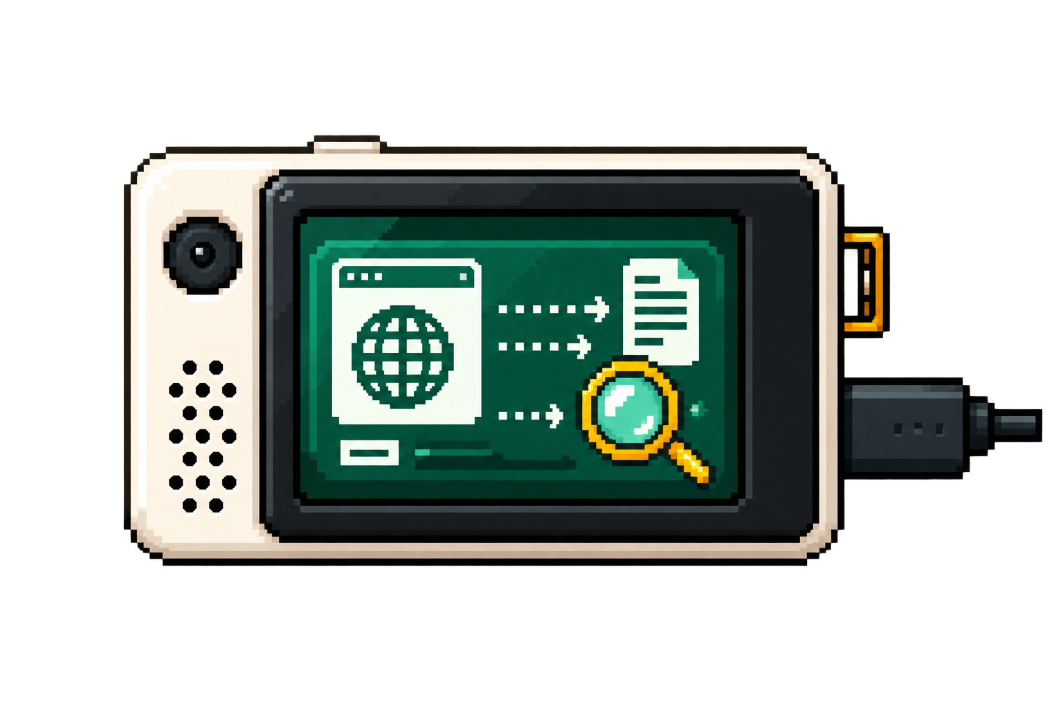 白色外壳、黑色屏幕的 ESP32 查证终端